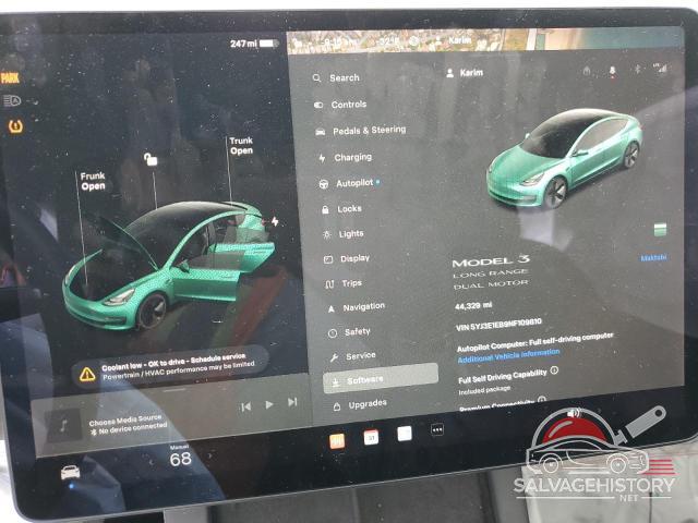 5YJ3E1EB9NF109810 2022 TESLA MODEL 3 photo no. 9