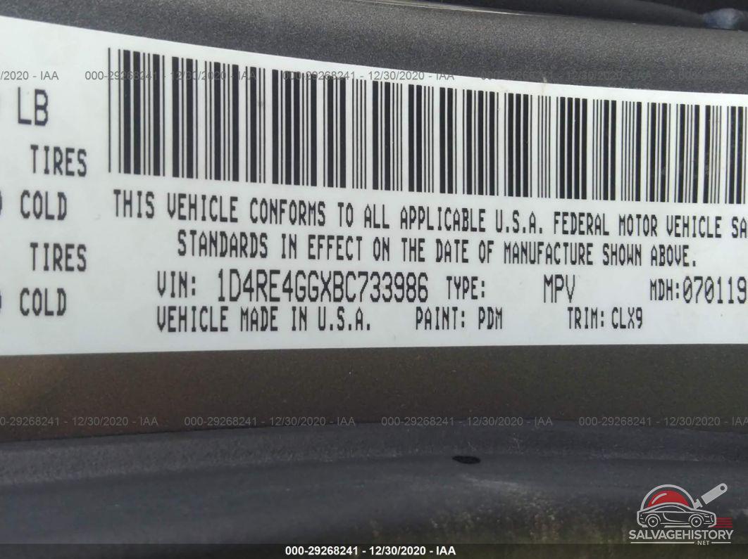1D4RE4GGXBC733986 2011 DODGE DURANGO photo no. 9
