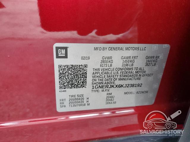 1GNERJKX6KJ238192 2019 CHEVROLET TRAVERSE photo no. 13