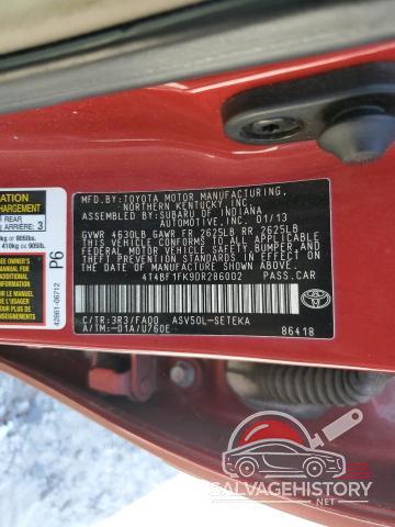 4T4BF1FK9DR286002 2013 TOYOTA CAMRY photo no. 12
