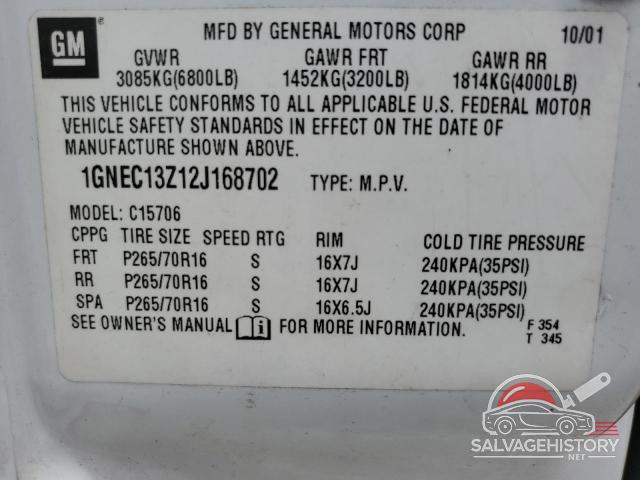 1GNEC13Z12J168702 2002 CHEVROLET TAHOE photo no. 13