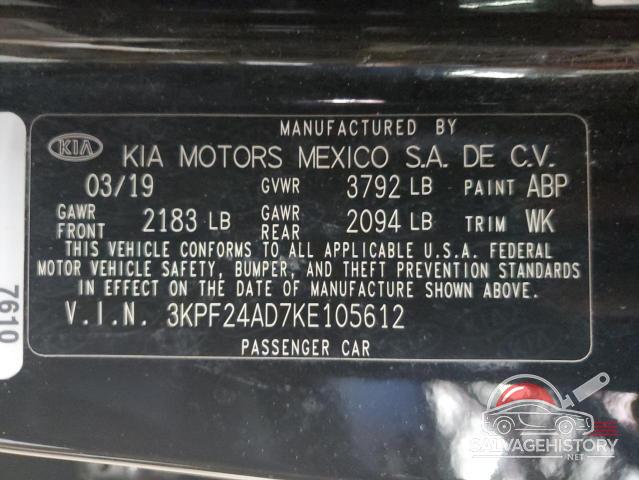 3KPF24AD7KE105612 2019 KIA FORTE photo no. 13
