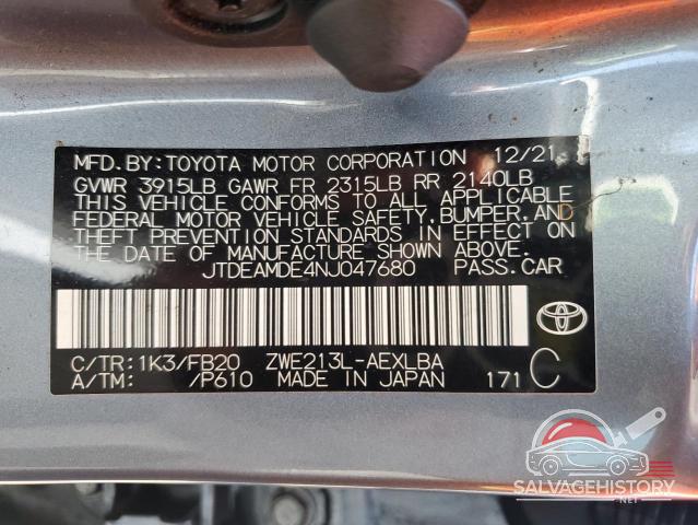 JTDEAMDE4NJ047680 2022 TOYOTA COROLLA photo no. 12