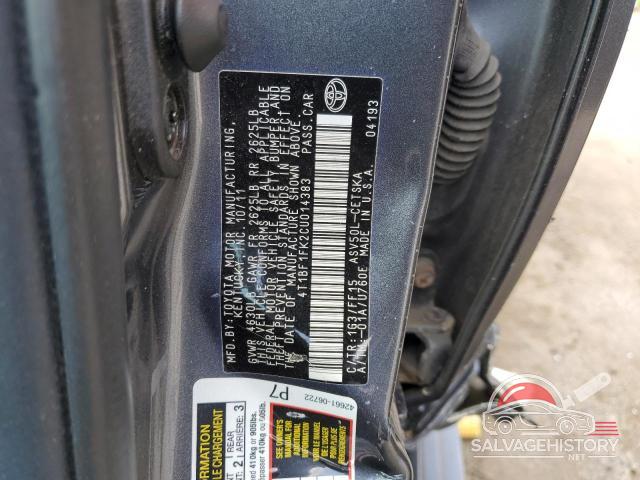 4T1BF1FK2CU014383 2012 TOYOTA CAMRY photo no. 12