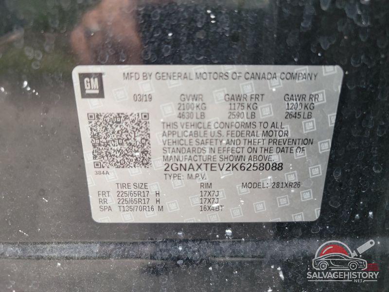 2GNAXTEV2K6258088 2019 CHEVROLET EQUINOX photo no. 6