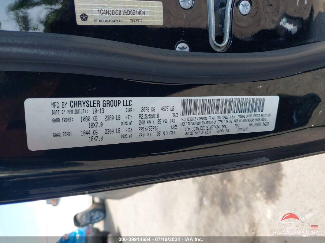 1C4NJDCB1ED651404 2014 JEEP COMPASS photo no. 9