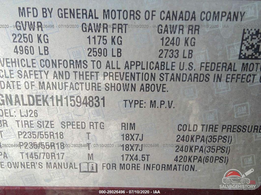2GNALDEK1H1594831 2017 CHEVROLET EQUINOX photo no. 9