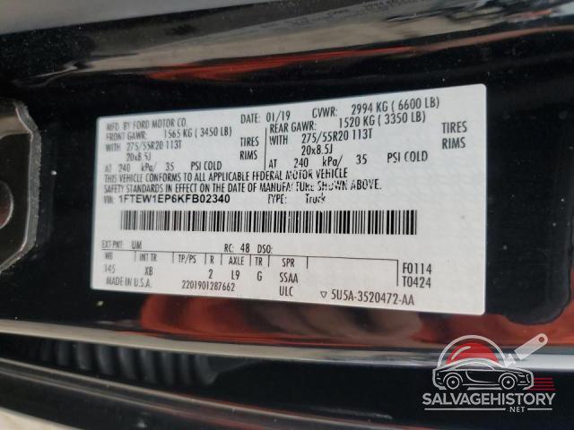 1FTEW1EP6KFB02340 2019 FORD F-150 photo no. 12