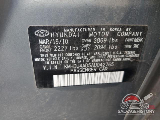 KMHDU4AD5AU042765 2010 HYUNDAI ELANTRA photo no. 12