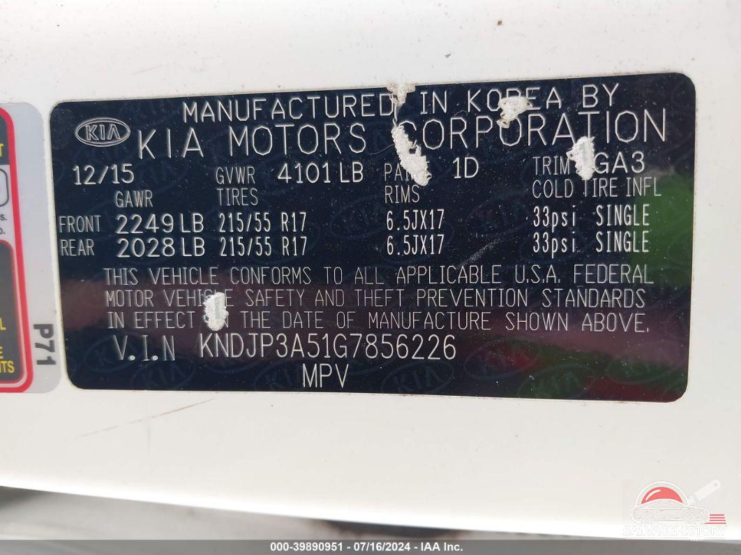 KNDJP3A51G7856226 2016 KIA SOUL photo no. 9