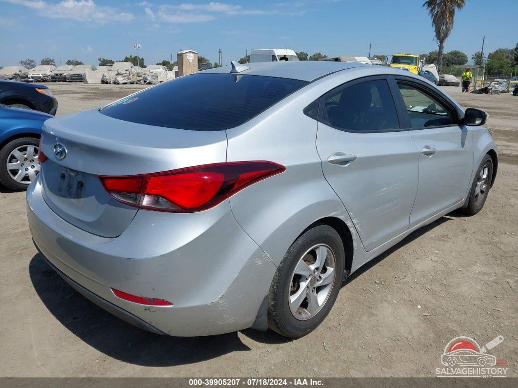 5NPDH4AE3FH646205 2015 HYUNDAI ELANTRA photo no. 4