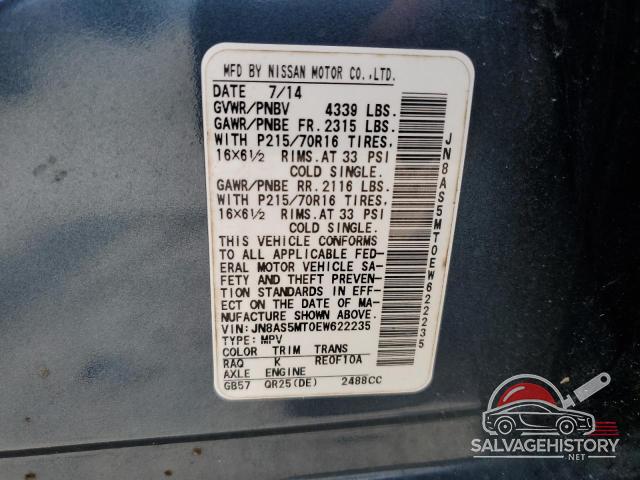 JN8AS5MT0EW622235 2014 NISSAN ROGUE photo no. 14