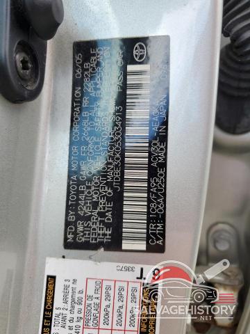 JTDBE30K053034913 2005 TOYOTA CAMRY photo no. 12