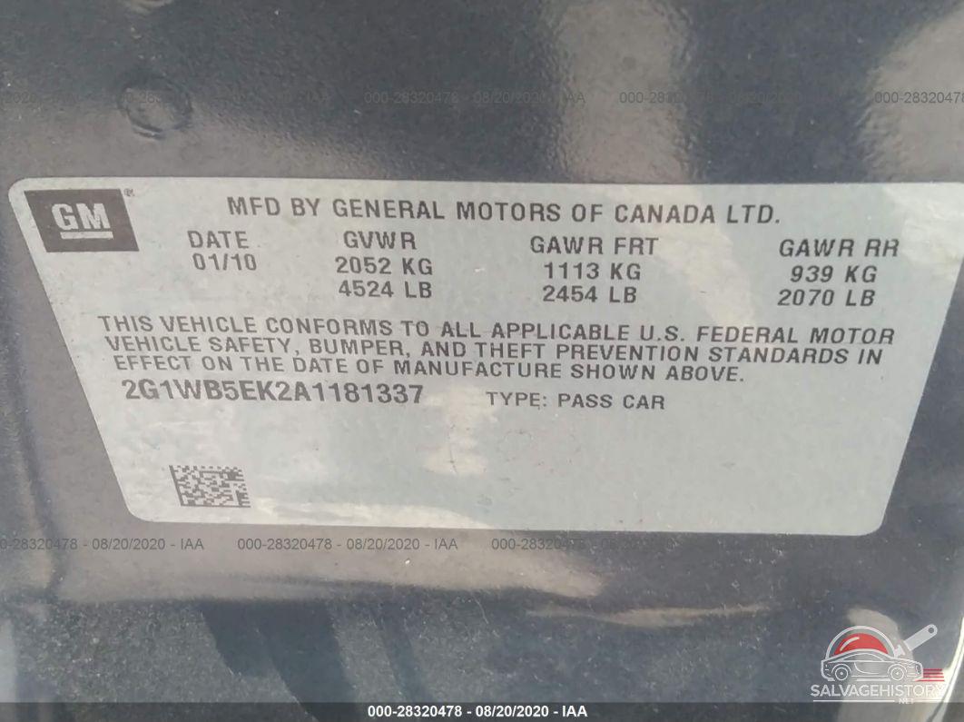 2G1WB5EK2A1181337 2010 CHEVROLET IMPALA photo no. 9