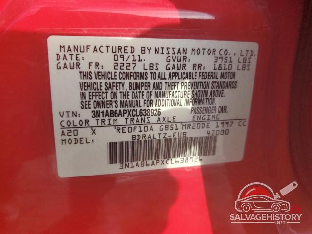 3N1AB6APXCL638926 2012 NISSAN SENTRA photo no. 13