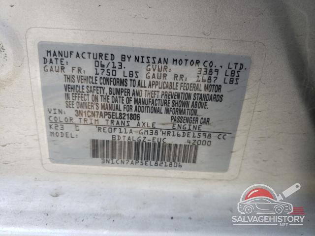 3N1CN7AP5EL821806 2014 NISSAN VERSA photo no. 13