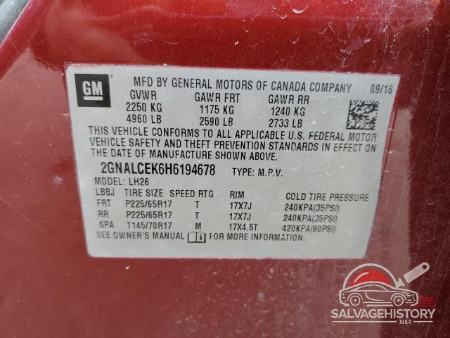 2GNALCEK6H6194678 2017 CHEVROLET EQUINOX photo no. 13