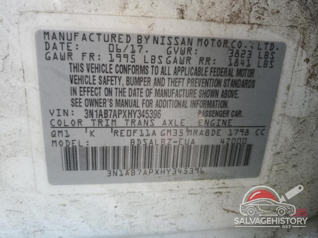 3N1AB7APXHY345396 2017 NISSAN SENTRA photo no. 12