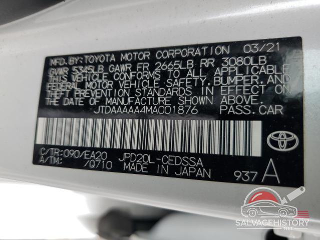 JTDAAAAA4MA001876 2021 TOYOTA MIRAI photo no. 12