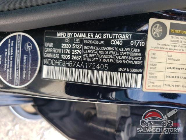 WDDHF8HB7AA172405 2010 MERCEDES-BENZ E-CLASS photo no. 12