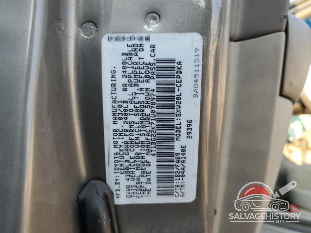 4T1BG22K71U078974 2001 TOYOTA CAMRY photo no. 12