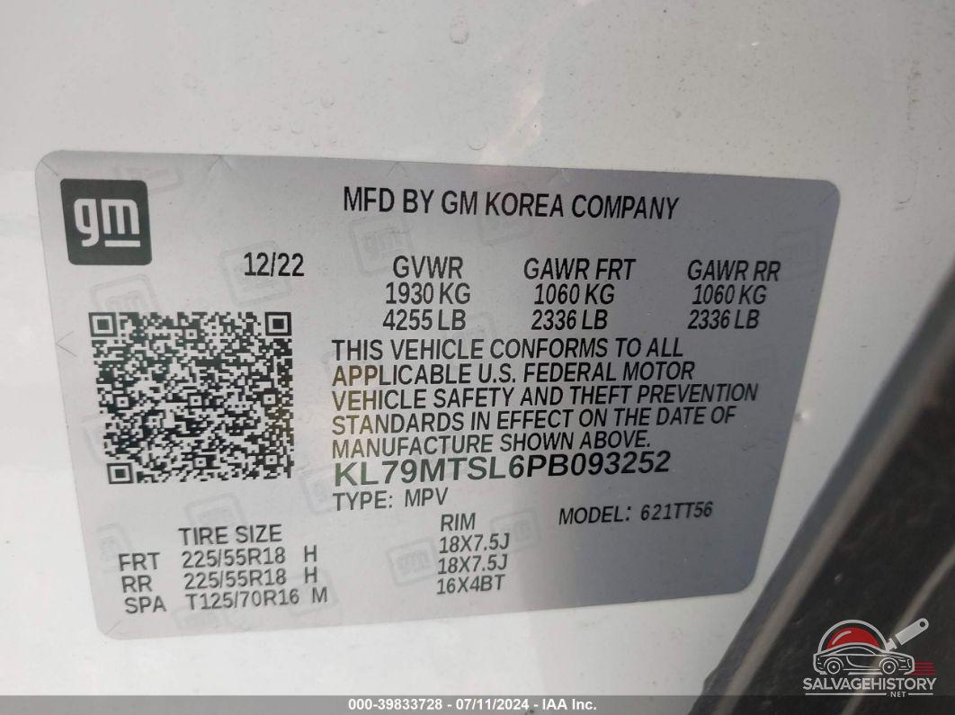 KL79MTSL6PB093252 2023 CHEVROLET TRAILBLAZER photo no. 9