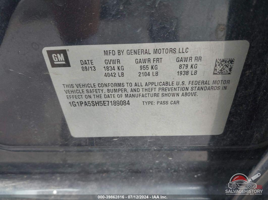 1G1PA5SH5E7189084 2014 CHEVROLET CRUZE photo no. 9