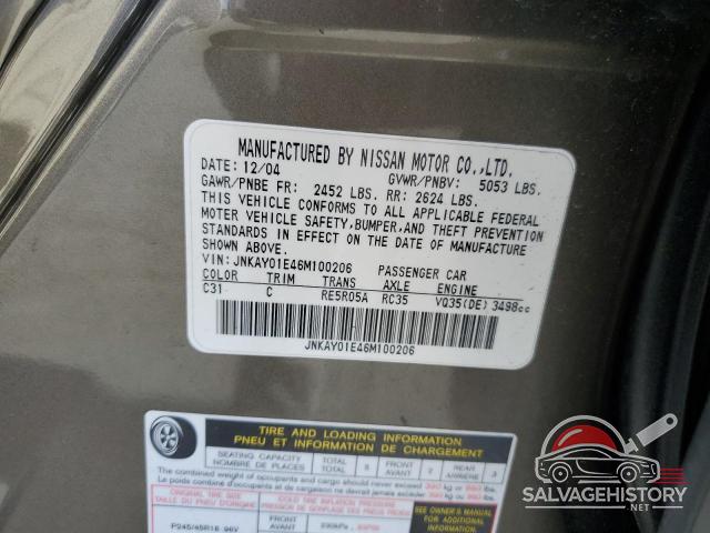 JNKAY01E46M100206 2006 INFINITI M35 photo no. 12
