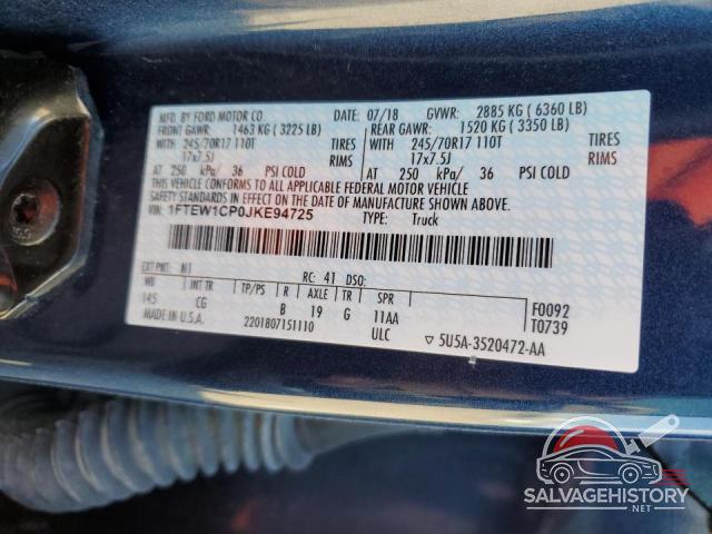 1FTEW1CP0JKE94725 2018 FORD F-150 photo no. 12