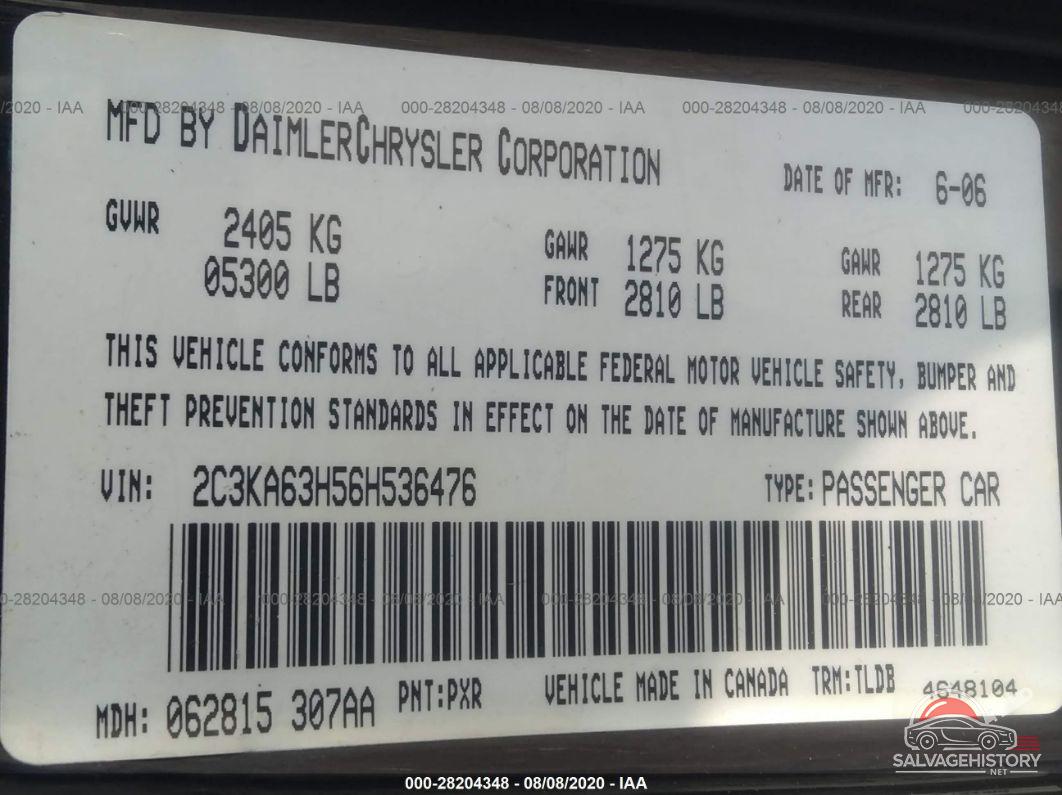 2C3KA63H56H536476 2006 CHRYSLER 300 photo no. 9
