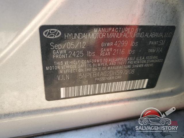 5NPEB4AC2DH597208 2013 HYUNDAI SONATA photo no. 12