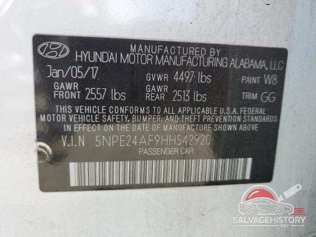 5NPE24AF9HH542920 2017 HYUNDAI SONATA photo no. 12