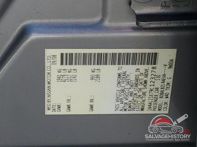 1N4AL21E79C123278 2009 NISSAN ALTIMA photo no. 12
