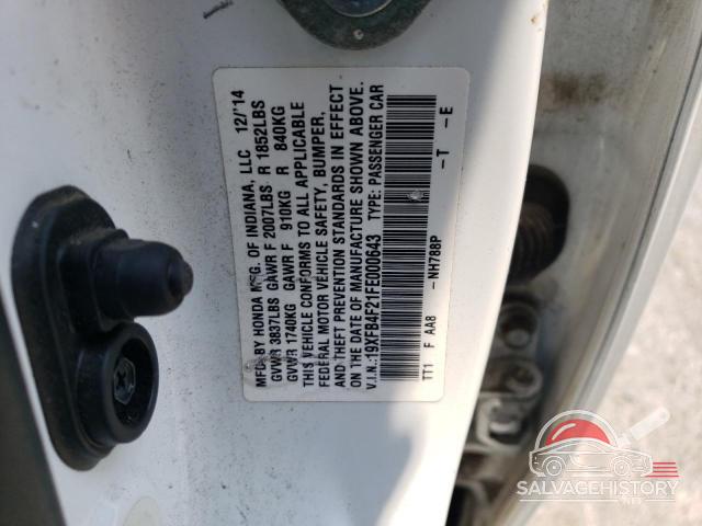 19XFB4F21FE000643 2015 HONDA CIVIC photo no. 12