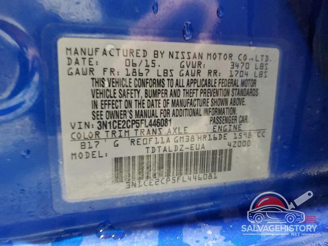 3N1CE2CP5FL446081 2015 NISSAN VERSA photo no. 12