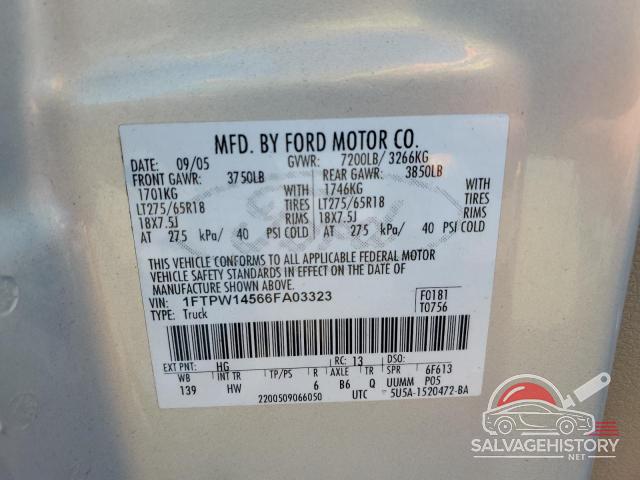 1FTPW14566FA03323 2006 FORD F-150 photo no. 13