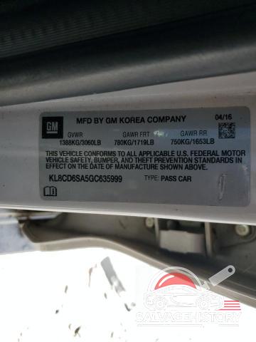 KL8CD6SA5GC635999 2016 CHEVROLET SPARK photo no. 12