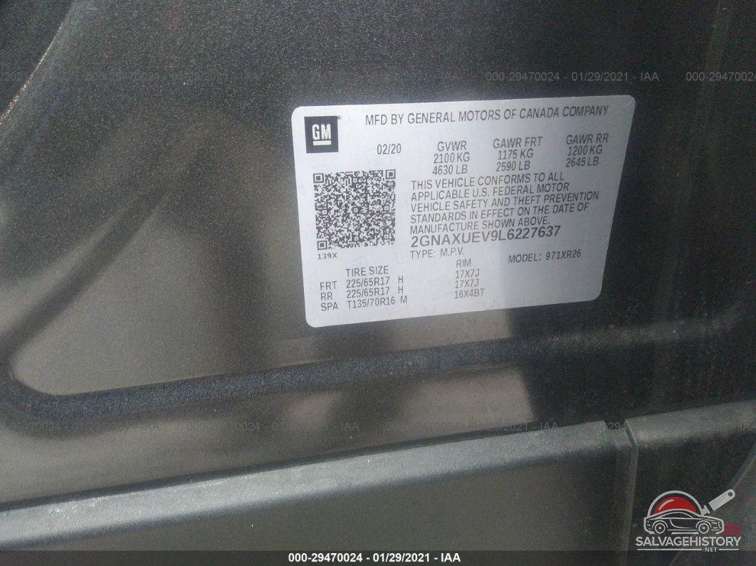 2GNAXUEV9L6227637 2020 CHEVROLET EQUINOX photo no. 9