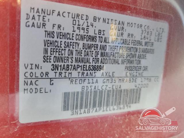 3N1AB7AP1EL636894 2014 NISSAN SENTRA photo no. 13