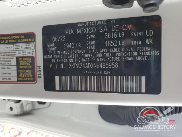3KPA24ADXNE495958 2022 KIA RIO photo no. 12