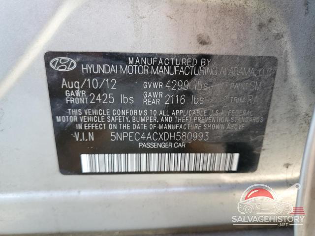 5NPEC4ACXDH580993 2013 HYUNDAI SONATA photo no. 12