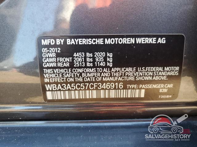 WBA3A5C57CF346916 2012 BMW 3 SERIES photo no. 12