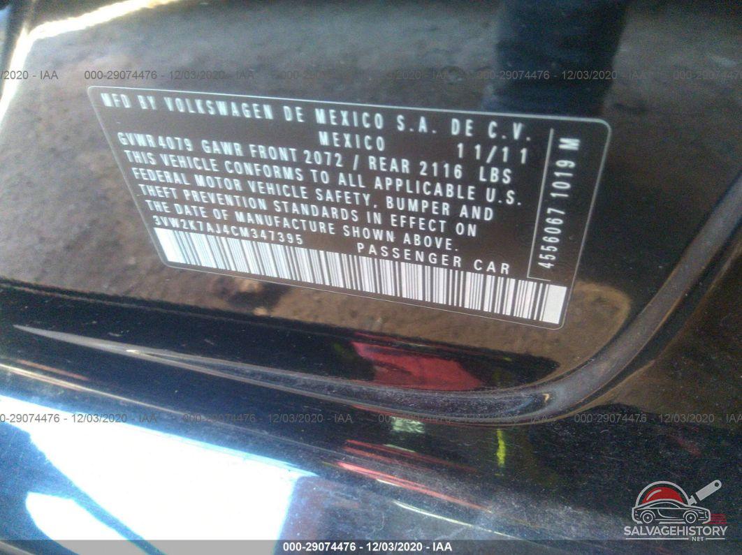 3VW2K7AJ4CM347395 2012 VOLKSWAGEN JETTA SEDAN photo no. 9