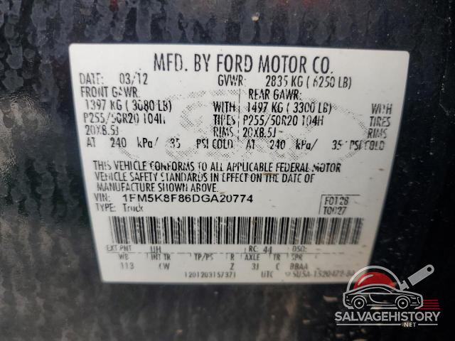 1FM5K8F86DGA20774 2013 FORD EXPLORER photo no. 13