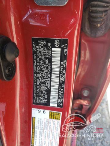 JTDKB20U477668841 2007 TOYOTA PRIUS photo no. 12