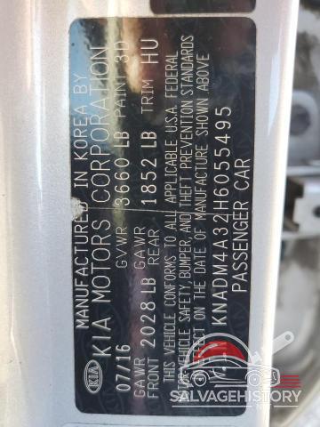 KNADM4A32H6055495 2017 KIA RIO photo no. 12