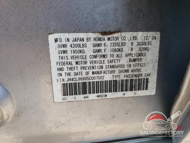 JH4CL96995C007502 2005 ACURA TSX photo no. 12