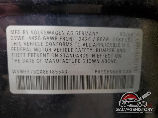 WVWEK73CX8E185543 2008 VOLKSWAGEN PASSAT photo no. 12