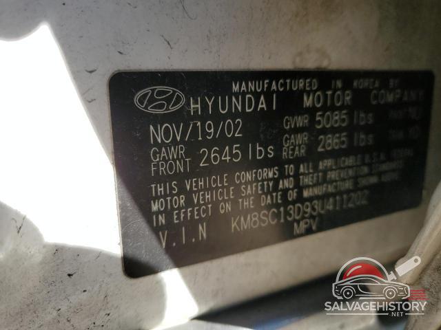 KM8SC13D93U411202 2003 HYUNDAI SANTA FE photo no. 13