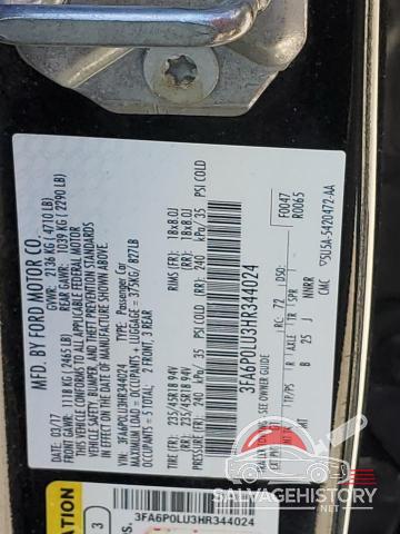3FA6P0LU3HR344024 2017 FORD FUSION photo no. 12